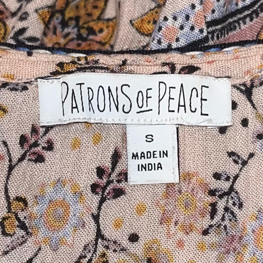 PATRONS Of Peace Floral Blush Patterned High Low V-neck Sleeveless Size SMALL - Picture 10 of 11